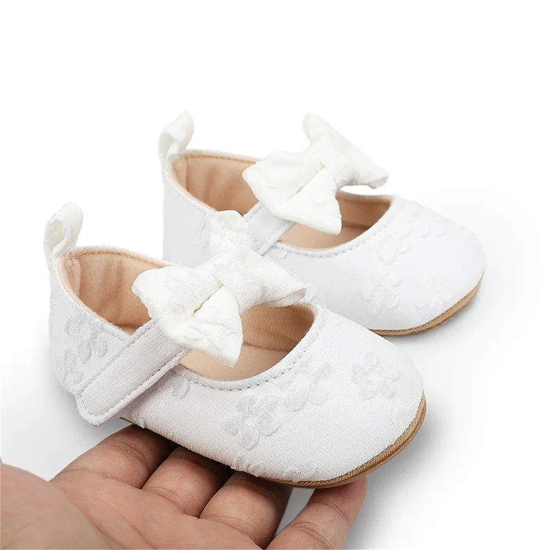 

Toddler Baby Girls Bowknot Mary Jane Flats Wedding Princess Dress Shoes Sole Walking Crib Shoes