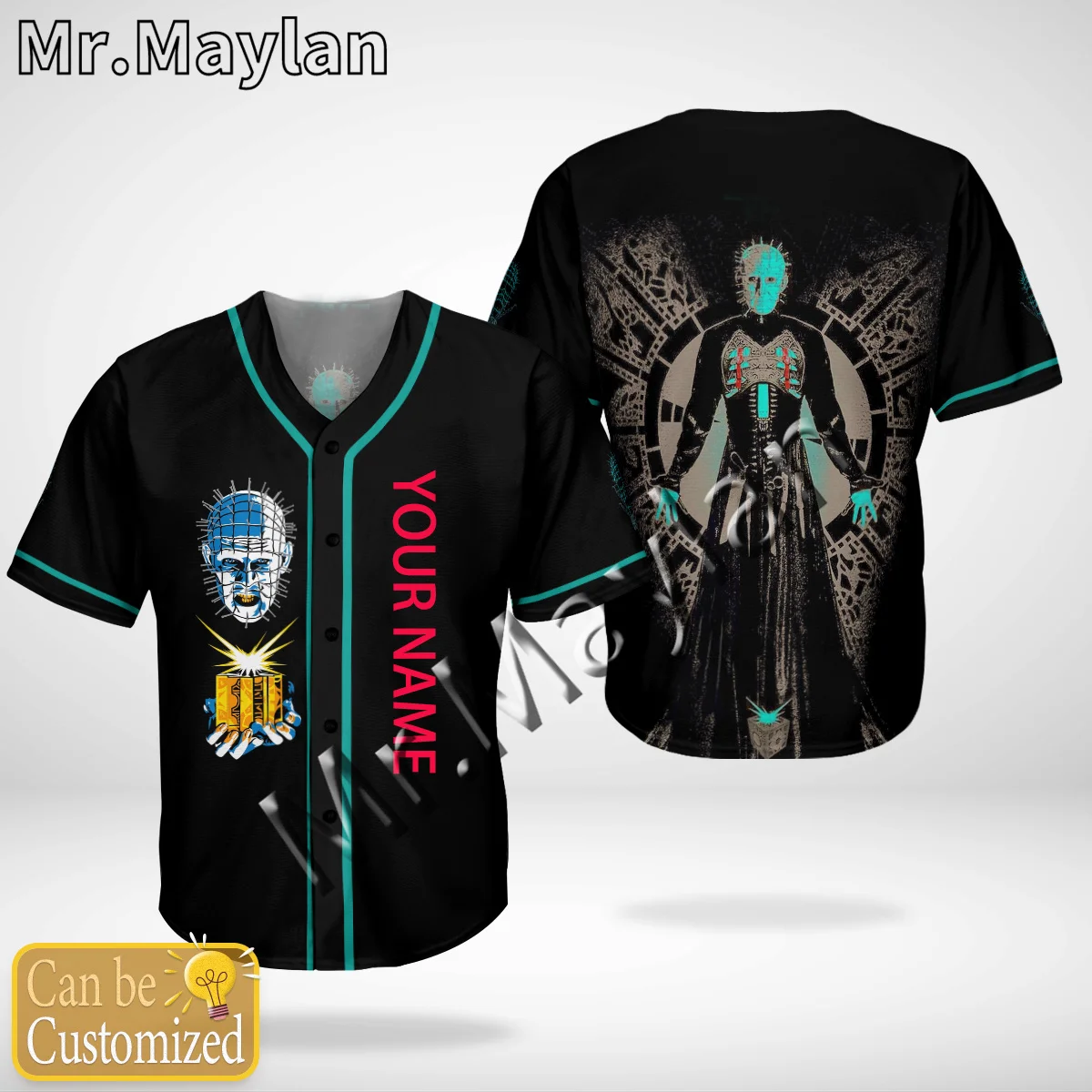 

Halloween Horror Charaters Custom Name Baseball Jersey Shirt Baseball Shirt 3D Printed Men's Shirt Casual Shirts hip hop Tops-99