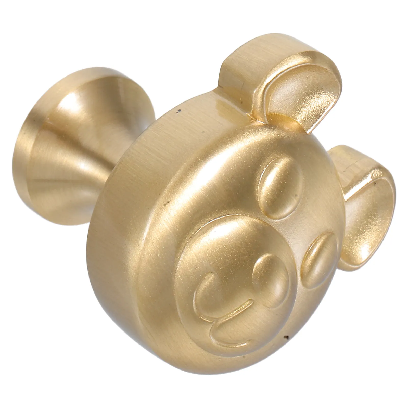 Vintage French Style Bear Head Cabinet Pull Single Hole Drawer Handle for Room Wardrobe Dresser Replacement