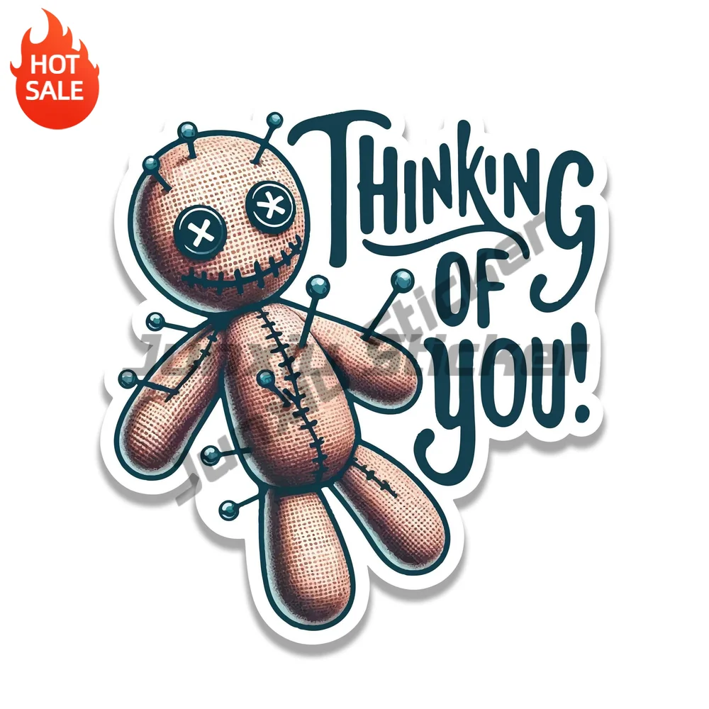 Thinking of You Voodoo Doll Vinyl Car Sticker Decal for Car Window and Laptop Decorative Graphic