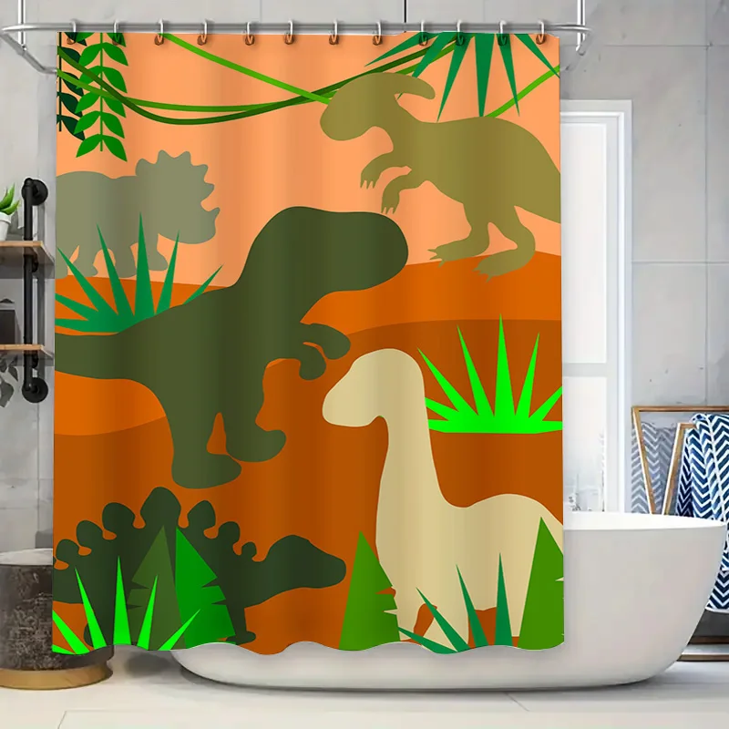 

Animal Print Shower Curtain Dinosaur Sheep Design for Bathroom Decor Waterproof Fabric 69x72 inches Home Decoration Accessories