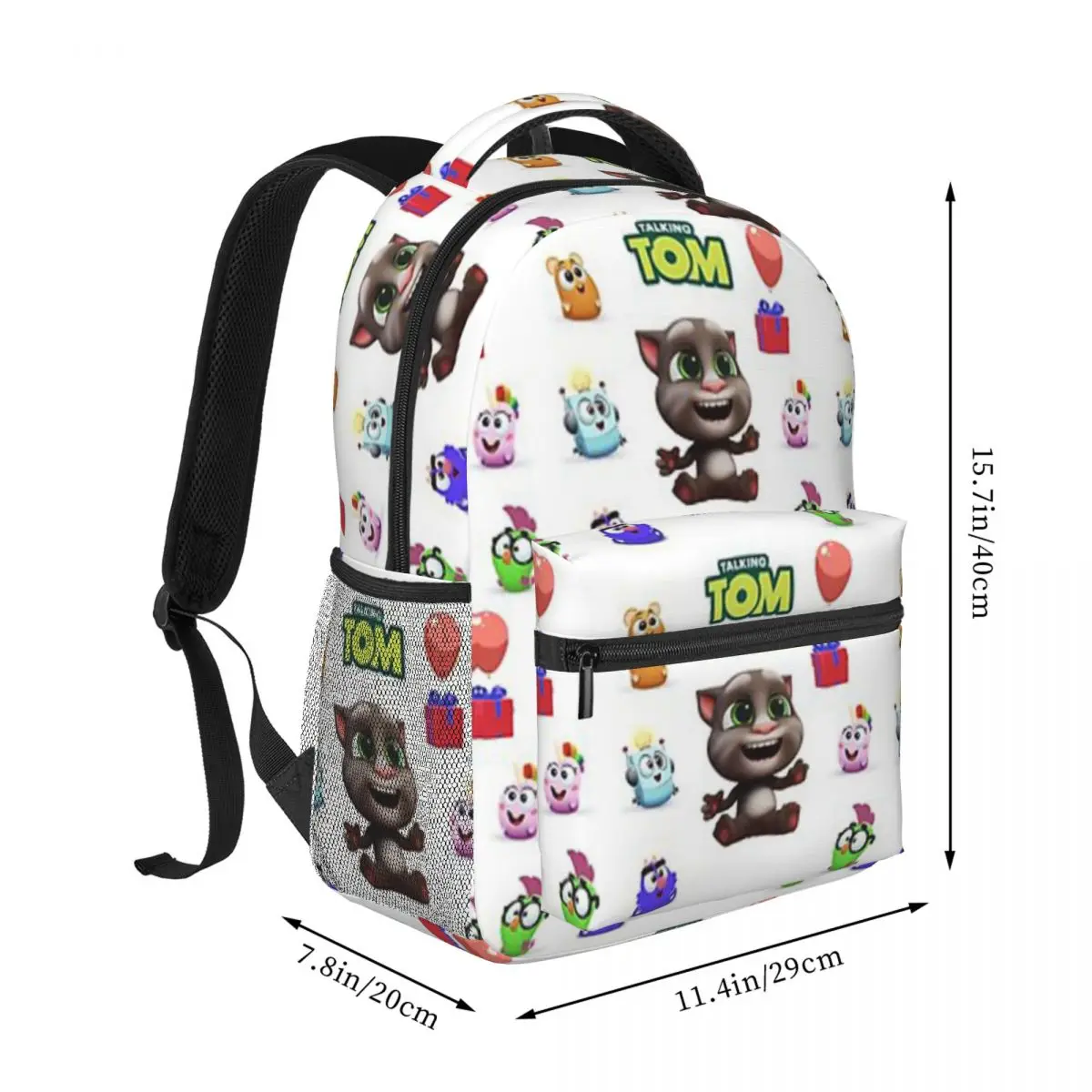 Cute Talking Tom Baby And Friends Student School Bookbag Canvas Daypack Elementary High College Travel Bags 17in