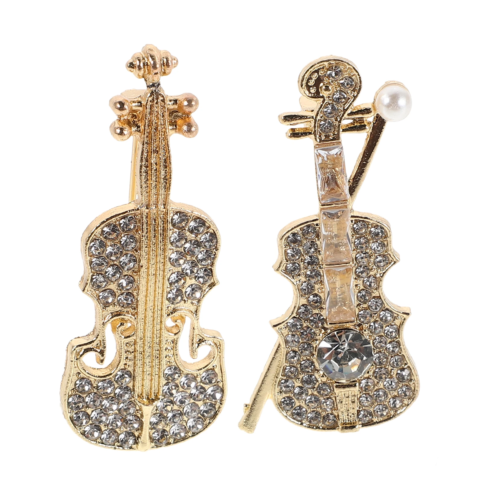

2 Pcs Musical Theme Brooch Instrument Pin Wild Violin Plastic Scarf Pins for Women Miss