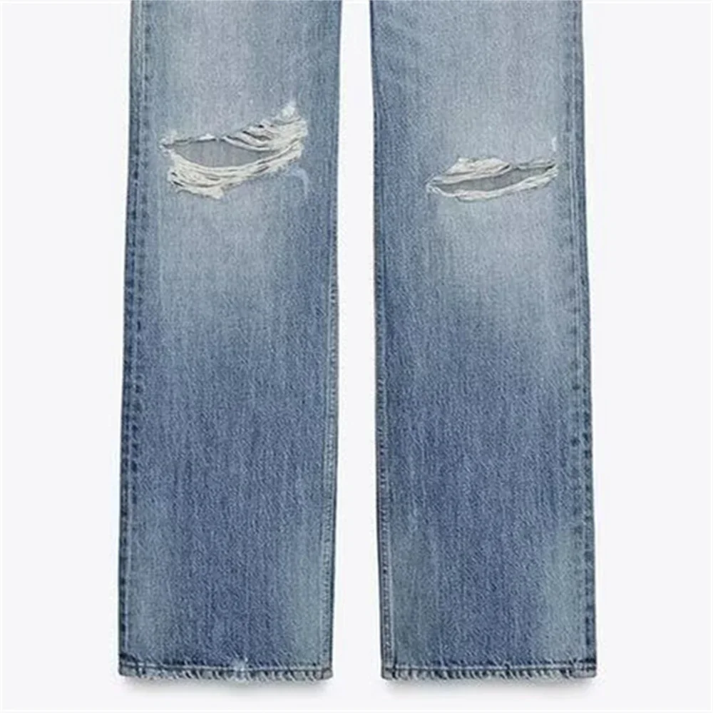 LIBIELIY LIBIELIY mode femme Piercing jean fermeture éclair poche décoration printemps/été nouveau produit vêtements pour femmes