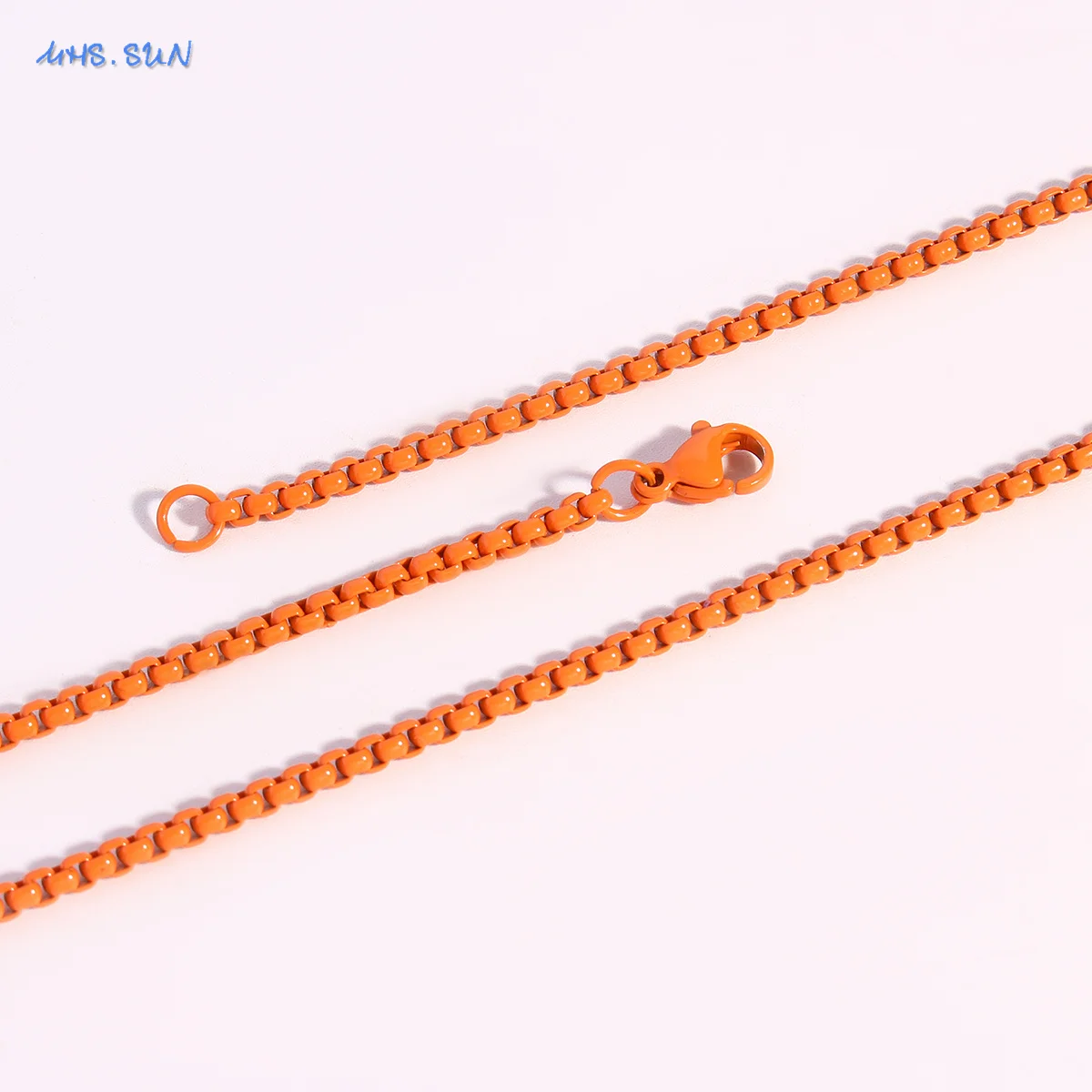 SUNSLL Classic Candy Colorful Stainless Steel Necklaces Charming 2.8MM Box Chain For Women Girl Anniversary Party Jewelry Newest