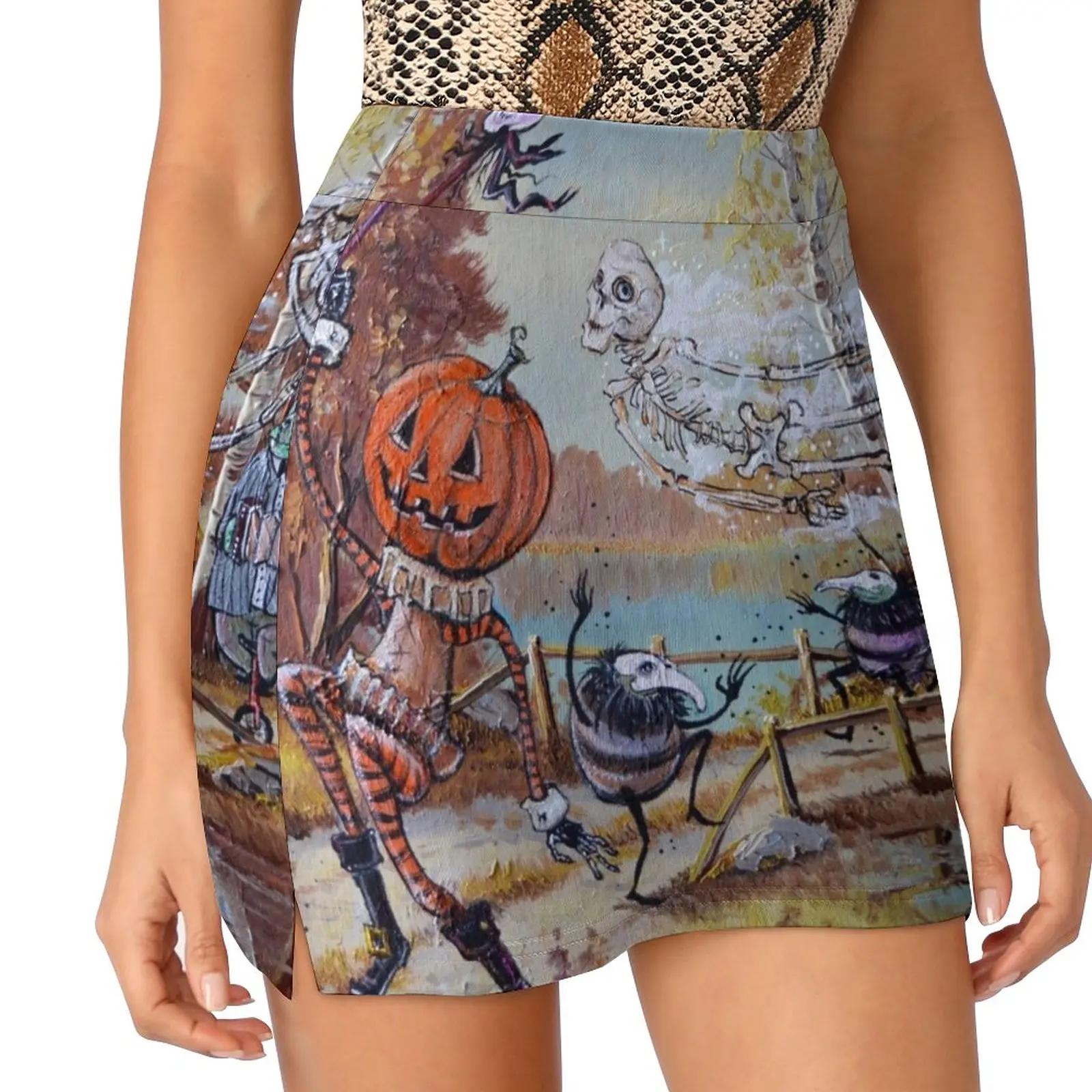 

Hallowe'en Comes to Town Light Proof Trouser Skirt night club outfit dress