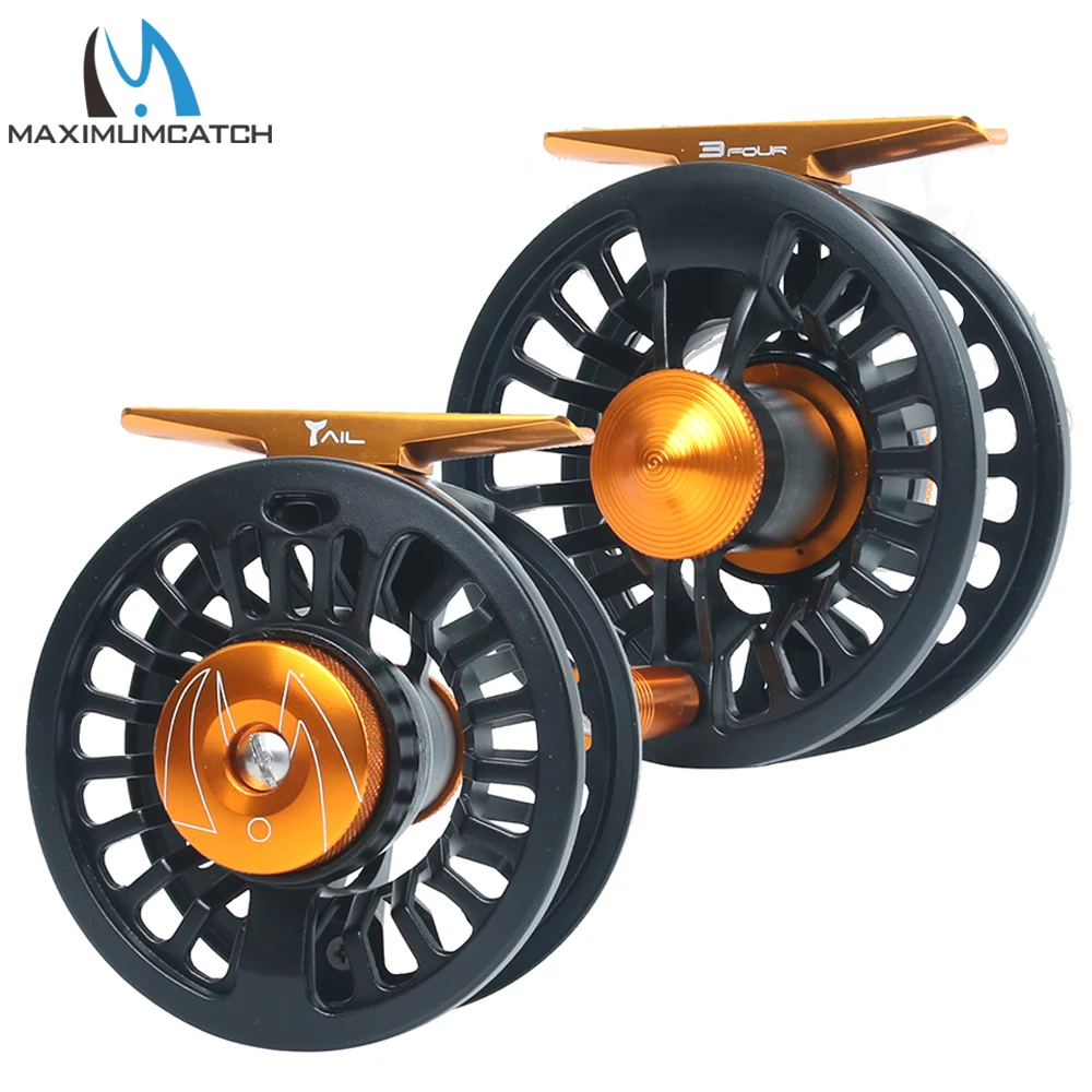 MAXCATCH Tail Fly Fishing Reel Lightweight CNC Machined Barstock Aluminum Large Arbor Disc Drag Fly Fishing Reel