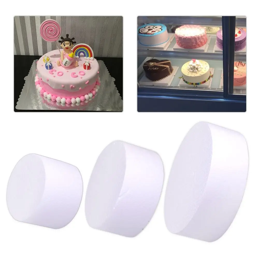 4/6/8 Inch Accessories Polystyrene Round Decor Flower Foam Styrofoam Sugarcraft Cake Dummy Modelling