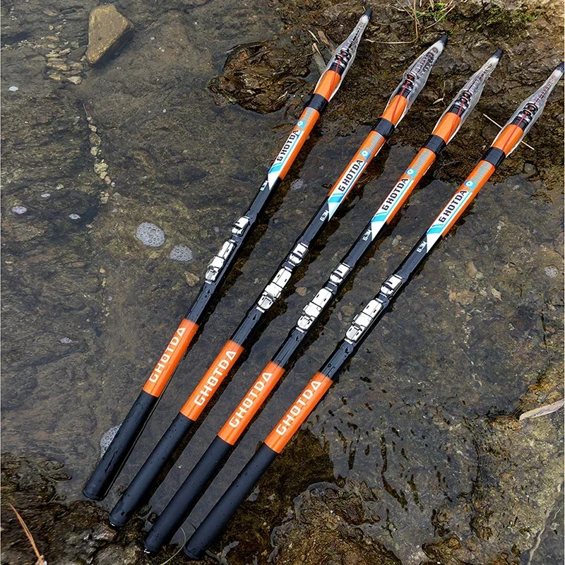 Carbon Rock Fishing Rod 2.7m 3.6m 4.5m 5.4m 6.3m Ultra-light Ultra-hard Carp Pole Telescopic Sea Rods Surfcsting Spinning Pesca