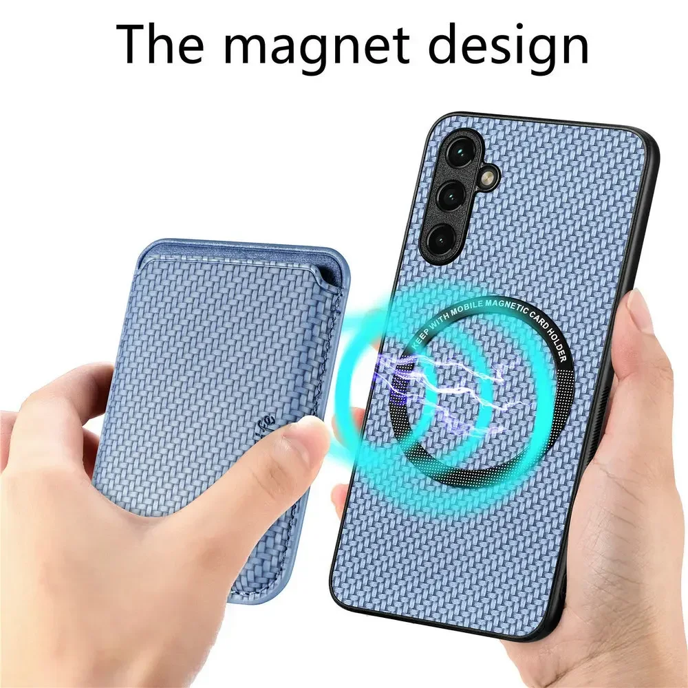 A57 A17 A55 A54 A35 A36 A56 5G Skórzane Etui na Karty 2w1 Odpinany Pokrowiec Coque do Samsung Galaxy A16 A 54 A37 A14 A15 A06 Magnetyczna Obudowa — zdjęcie produktu 2