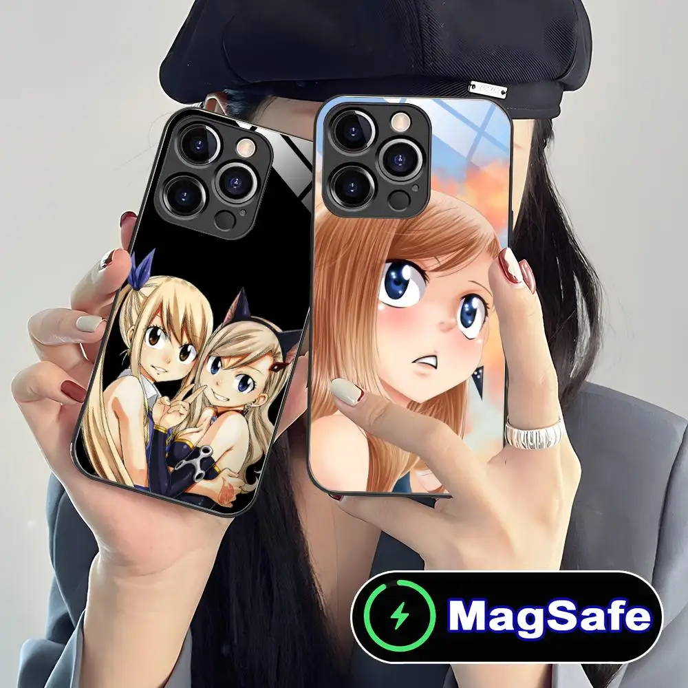 

Edens Zero Rebecca Phone Case for iPhone 16 15 14 13 12 11 Pro Max Plus Mini MagSafe Glass Colour Protective Luxury Cellphones