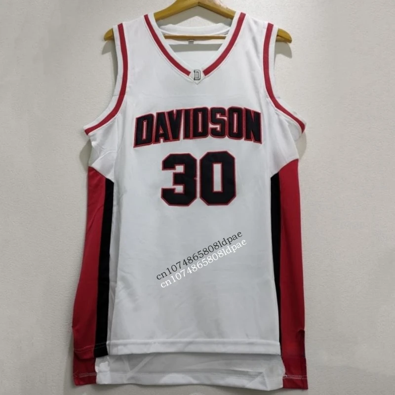 Basketball Jersey Men Oversize 30 Stephen Curry DAVIDSON College Embroidery Breathable Athletic Sports Street Hip Hop Sportswear