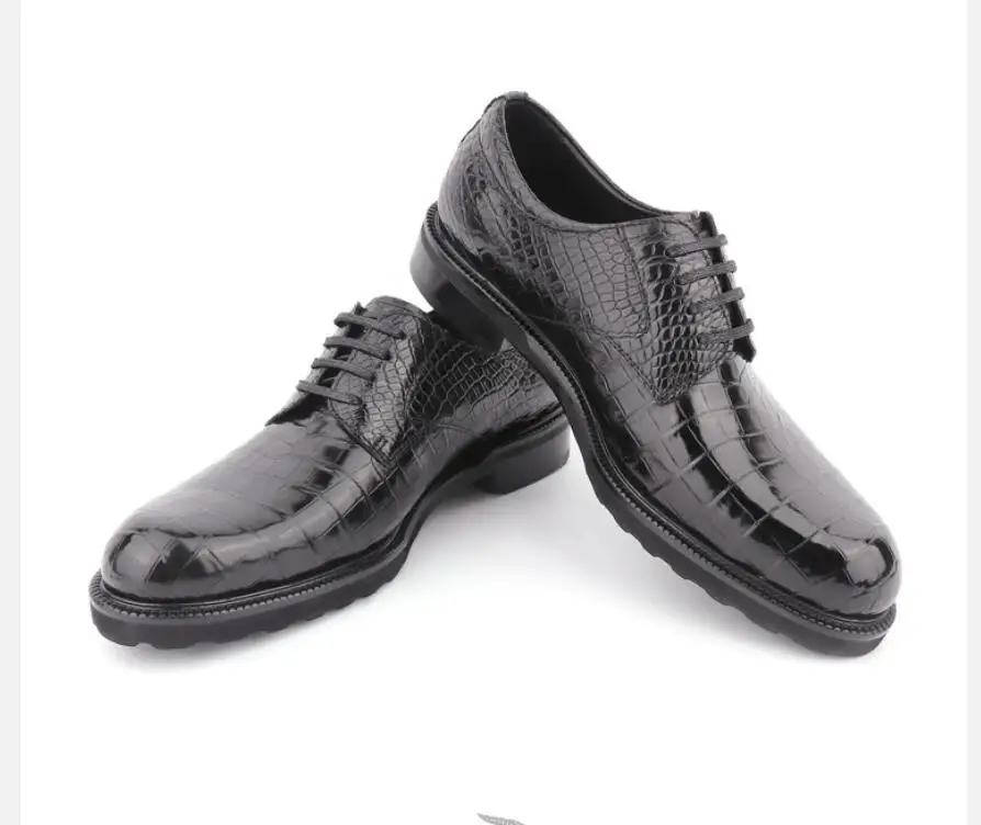 2023 new high quality Genuine real crocodile skin black color men shoe matt alligator leather men dress business shoe sneaker