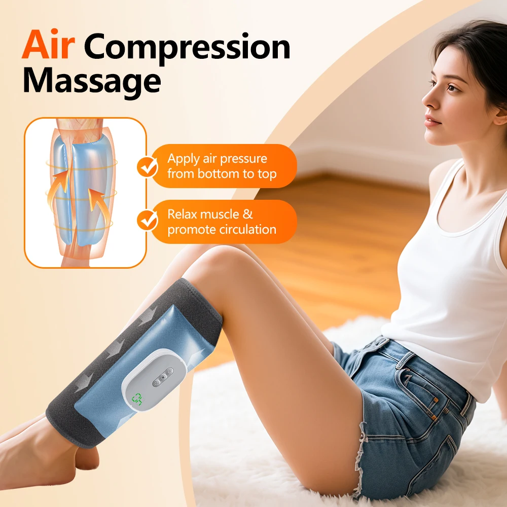 

Wireless Leg Massager for Blood Circulation Calf Air Compression Massager Cordless Air Pressure Leg Massage Muscle Relaxation