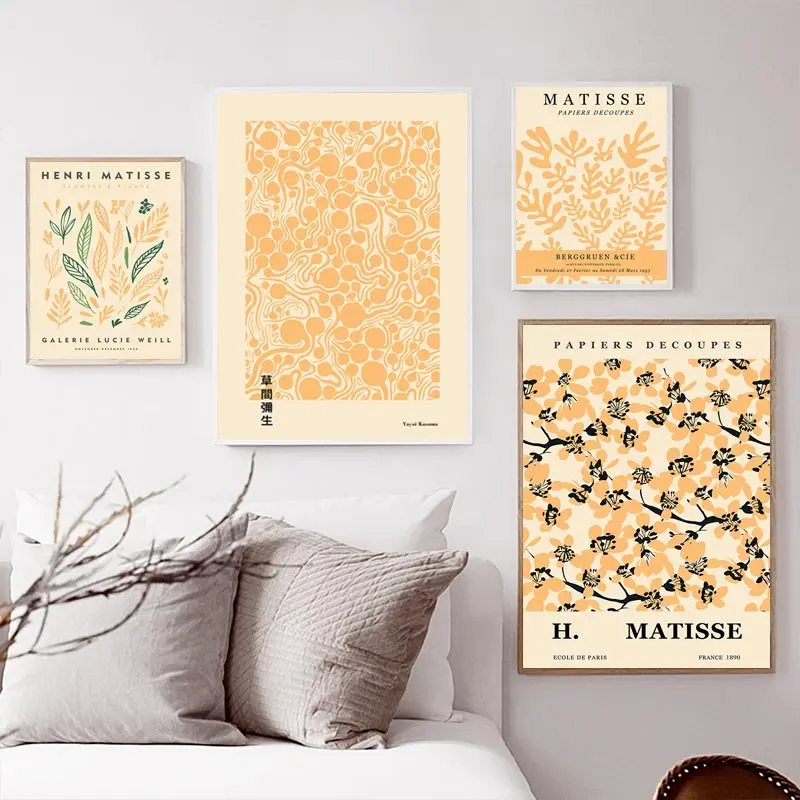 Matisse Flowers Market Yayoi Kusama  Abstract Wall Art Canvas Painting Posters and Prints Wall Pictures for Living Room Decor