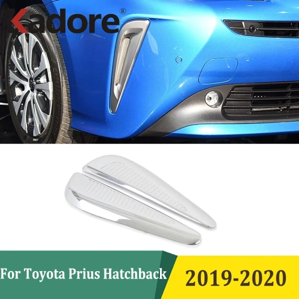 

For Toyota Prius Hatchback 2019 2020 Chrome Front Head Fog Lights Foglight Lamp Eyelid Eyebrow Cover Trim Exterior Accessories