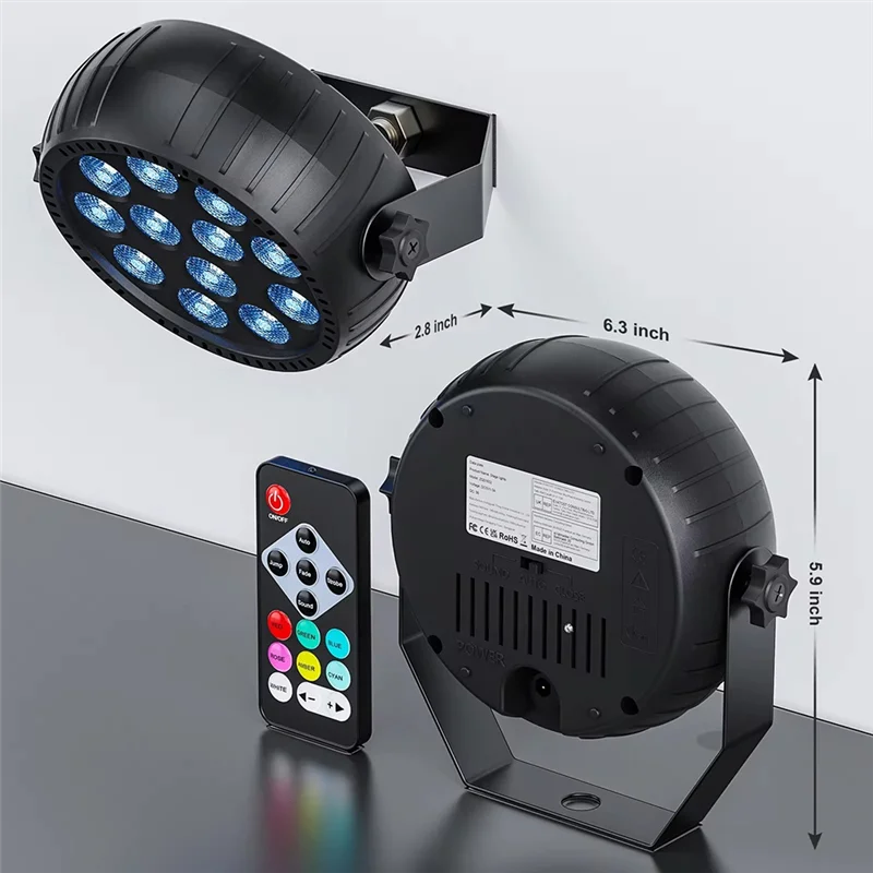 Strobe Light Christmas, Strobe Lights Remote Control RGB 10W Wireless LED Strobe Light For Stage Dance Wedding-ABGL