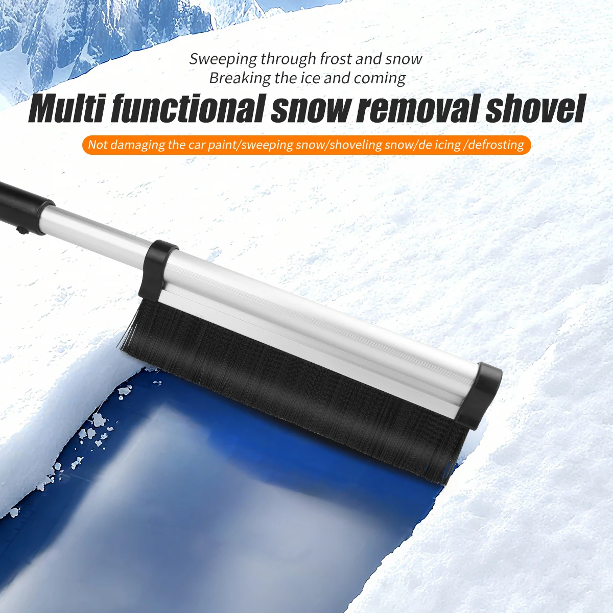 

2 in 1 Car Ice Scraper and Snow Brush Car Scraper Snow Brush Window Cleaner Ergonomic Foam Grip for Car Truck SUV ATV SSV