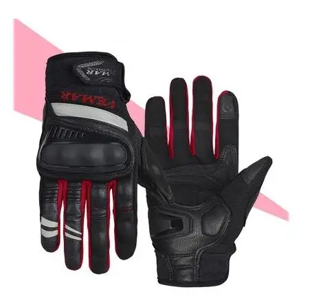 

Vemar Gloves Motorcycle Sheepskin Leather Guantes Touch Screen Summer Accessories Glove Moto Motorcyclist Red Luvas Gift Men