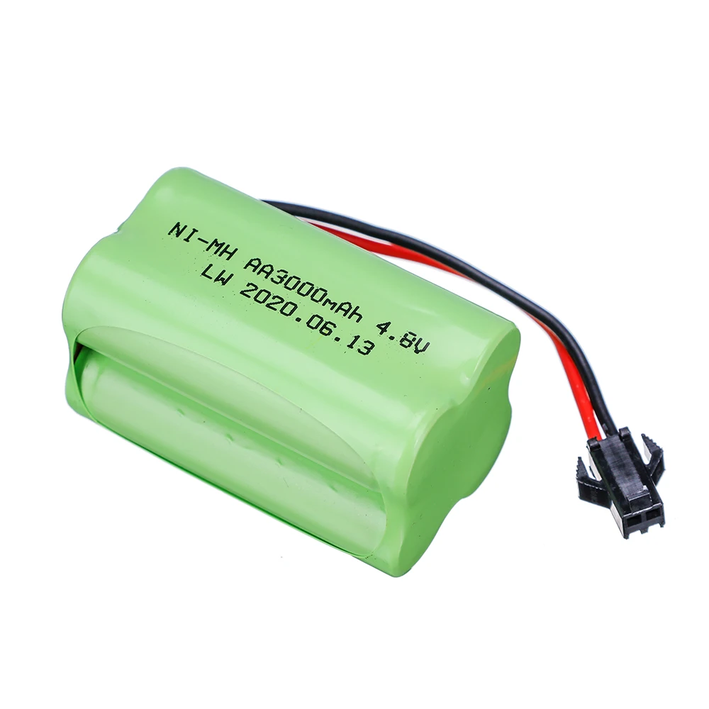 Akumulator NiMH 4,8 V 3000 mAh do zabawek RC Samochody Roboty Ciężarówki Łodzie czołgów Model T z wtyczką SM Akumulator AA 4,8 V