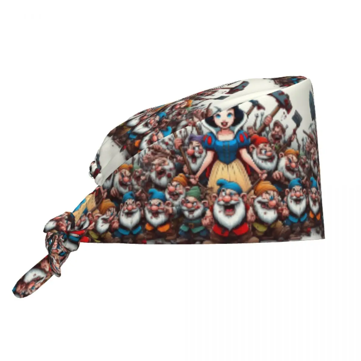 

Custom Snow White And The Seven Dwarfs Scrubs Cap Surgical Hats Women Men Operating Room Cap Operator Hats Lab Works Hat