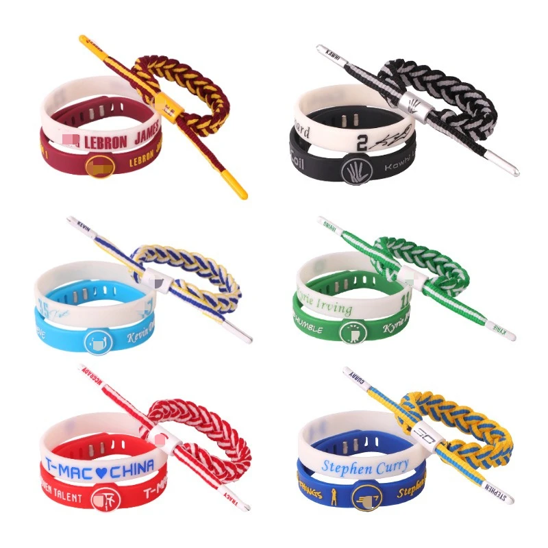 3pcs Basketball Sports Bracelet Fans Outdoor Silicone Luminous Adjustable Shoelace Gifts Irving Curry Durant Wrist Strap