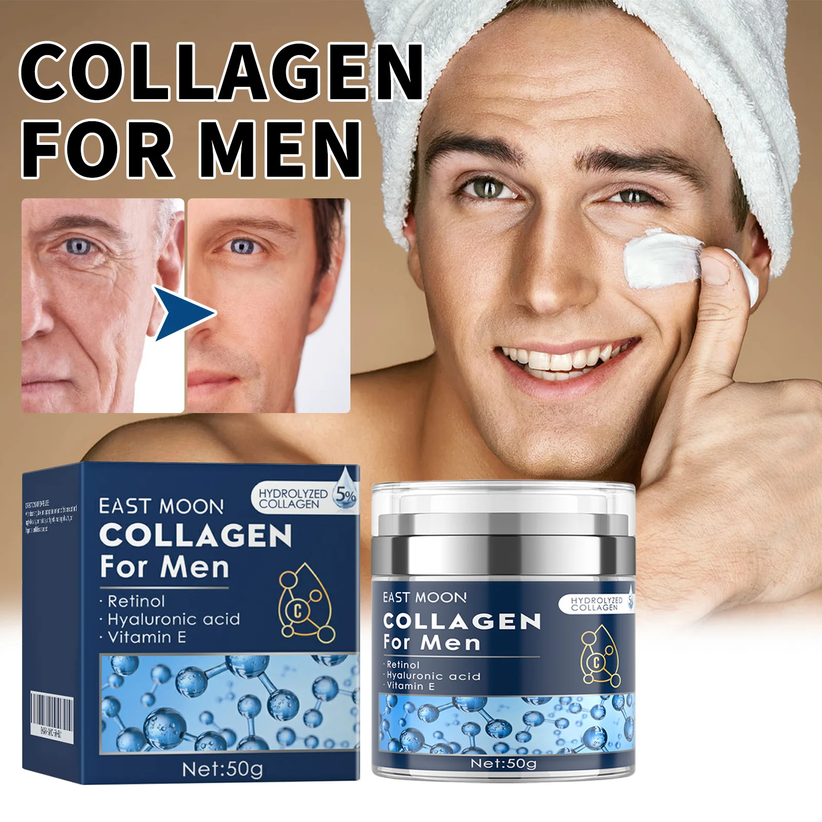 Anti-Rimpel Crème Collageen Hydraterende Verstevigende Lifting Fijne Lijntjes Diep Beschermen Voedende Anti-Aging Mannen Gezichtshuid Product