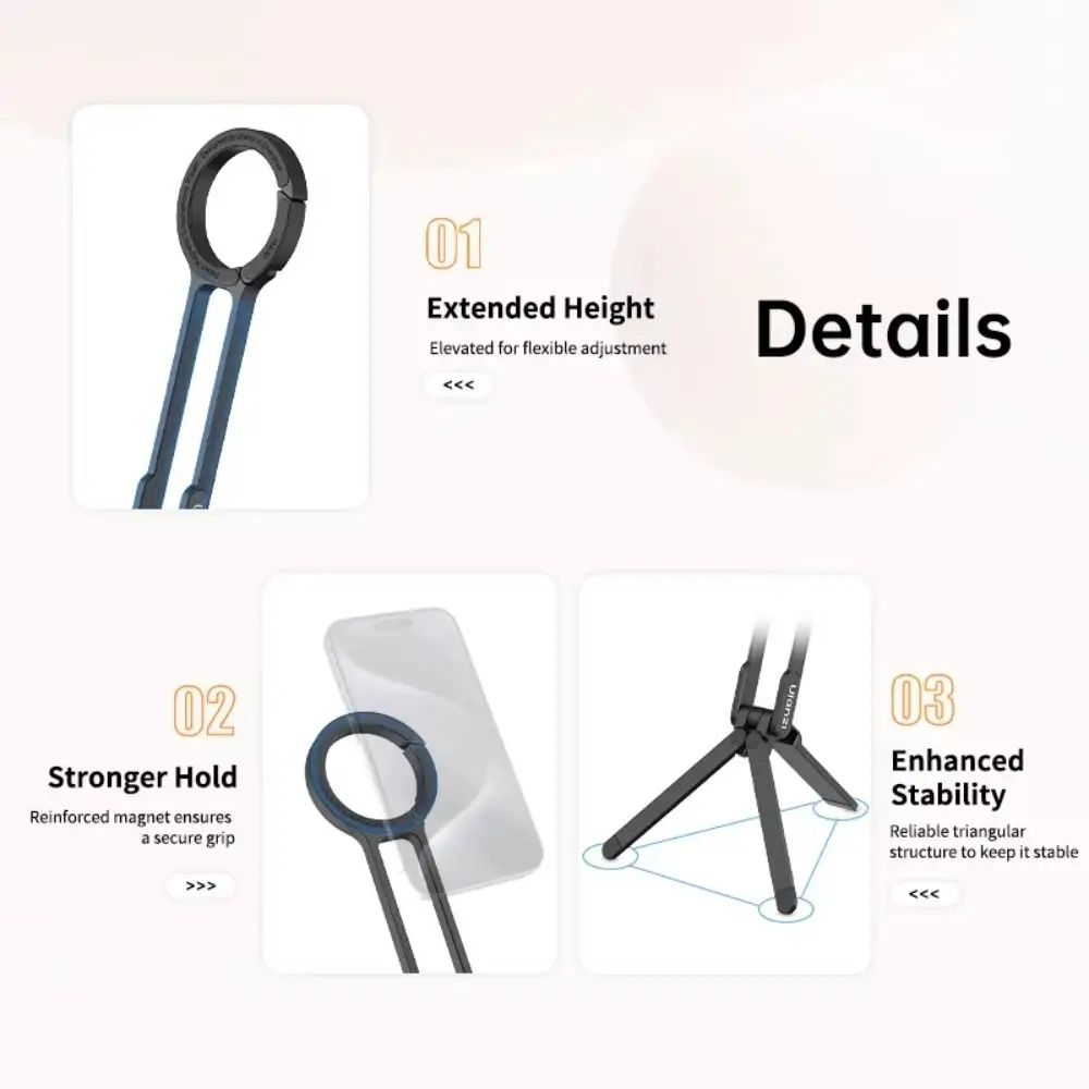 Штатив для телефона с карабином, сильный регулируемый угол адсорбции, магнитный держатель для телефона, портативный складной кронштейн для улицы