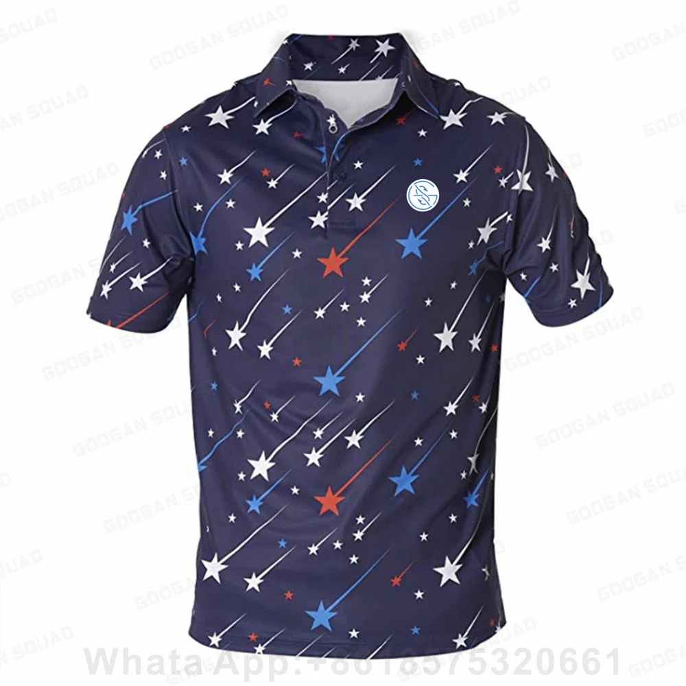 

Kids Golf Polo Shirts Summer Short Sleeve Sweatshirt Lapel Button Clothes Casual Top Children's fun printed golf polo Breathable