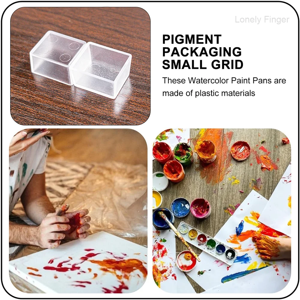 2 مللي مقالي ألوان مائية شفافة، 25/50 عبوة نصف مقالي فارغة علب ألوان مائية بلاستيكية لزيوت الألوان المائية لوحة أكريليك للسفر كاليفورنيا #4