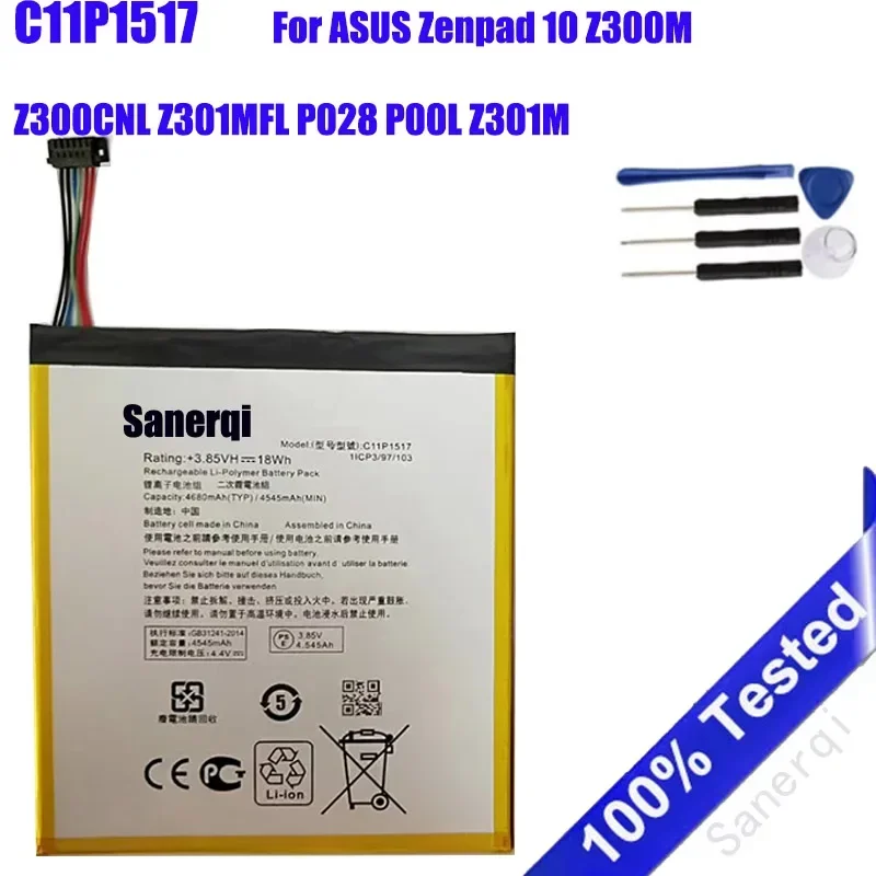 4680mAh Battery c11p1517 For ASUS Zenpad 10 Z300M Z300CNL Z301MFL P028 P00L Z301M Z301MF P00C Phone Batteries + tools