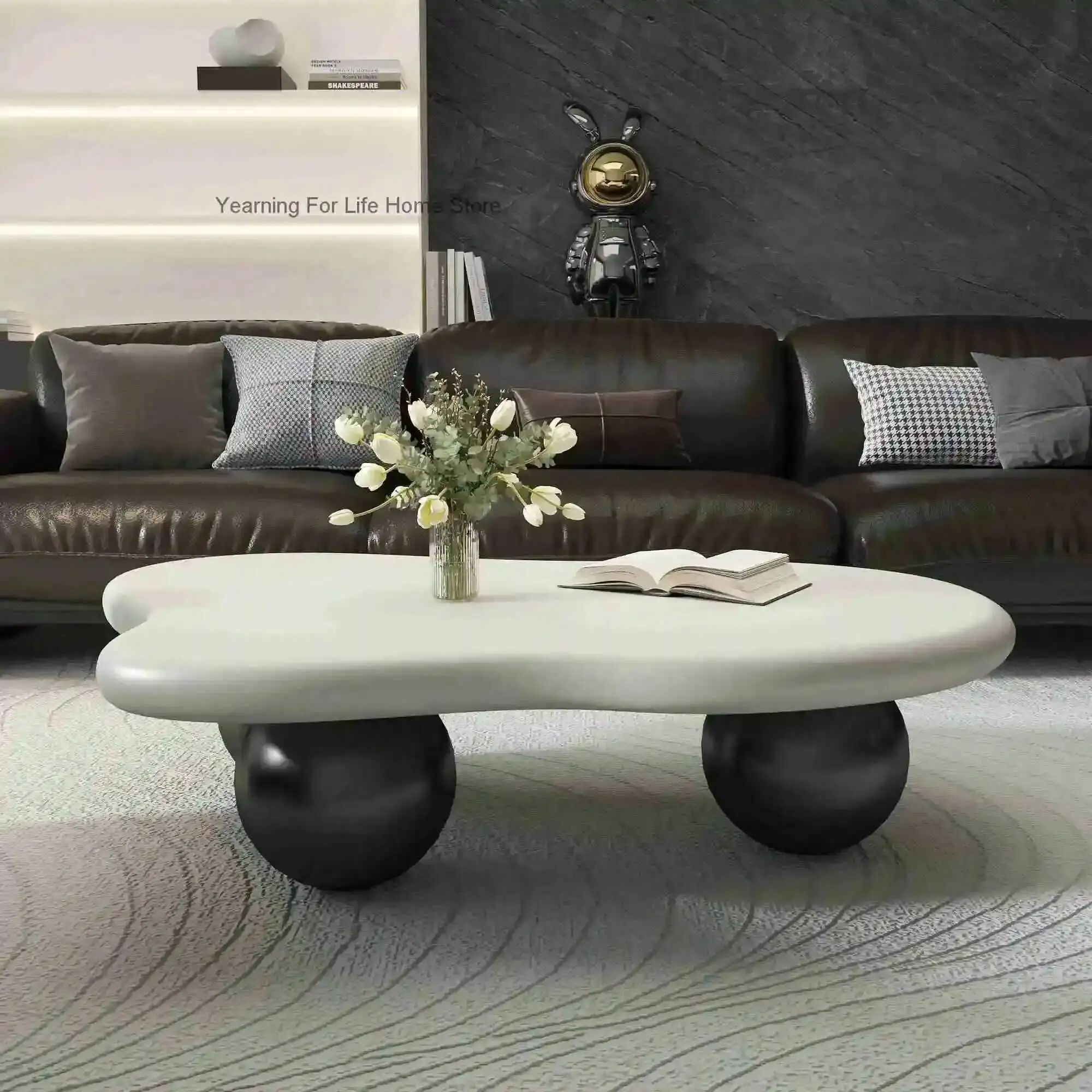 

Italian Coffee Table Aesthetic Design Fashion Modern Clear Minimalist Art Side Table Living Room Mesas Bajas Home Furniture