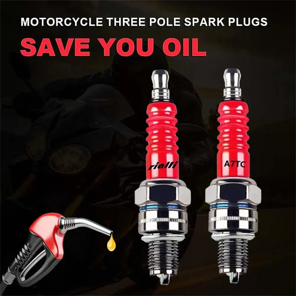 1PCS Motorcycle Racing Electrode 10mm Spark Plug A7TC For GY6 CG 50 70 110 125 150CC Motorcycle ATV Scooter Dirt Bike Go Kart