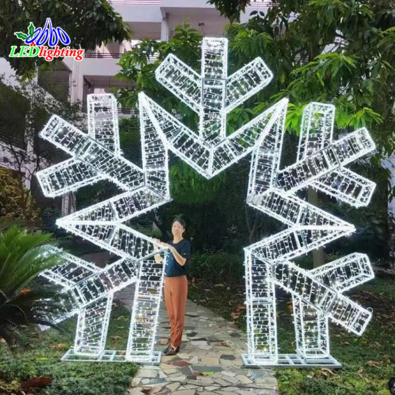 Custom. outdoor decoration 2 layers 3 layers 3D motif light acrylic snowflakes