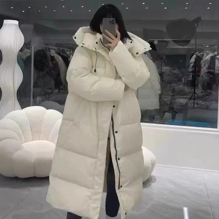 

Warm Winter Pink Hooded Long Parka Chaqueta Thick Windproof Parca Overcoat Casual Snow Wear Cotton Padded Women Jaqueta New