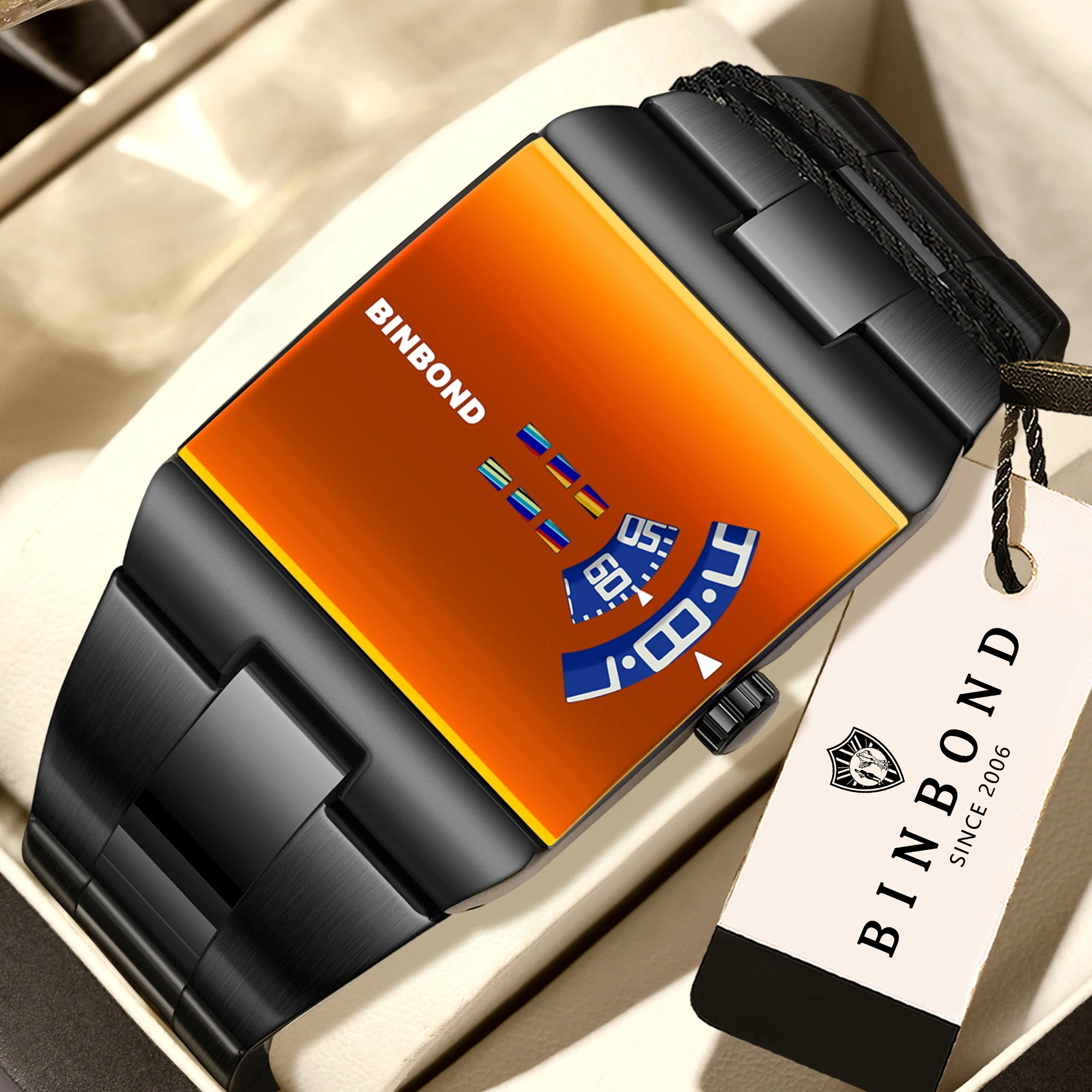 BINBOND Original Design Wasserdichte Herrenuhr Präzise Quarzuhren für Herren Luxuriöse Robuste Sportarmbanduhren Casual Reloj