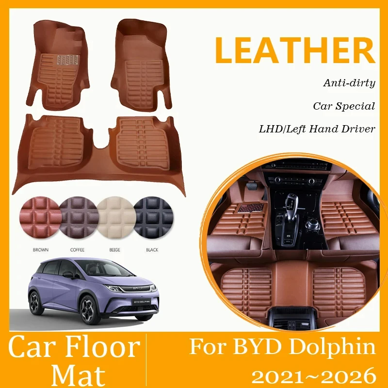 

Luxury Car Floor Mats For BYD Dolphin 2021~2026 Left Hand Driver Waterproof Pads Foot Carpets Tappeto Auto Accessories Interior