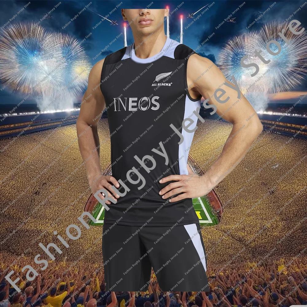 

2025 All Blacks Rugby Jersey Home Clothes Tee Men T Shirt Tank Singlet Teenager Top Waistcoat Vest Boys Tracksuit Sportwear Home