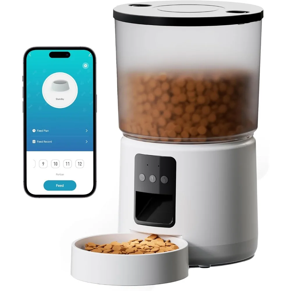 

Automatic Cat Feeder: 2.4G/5G Cat Food Dispenser - 5L Feeder with 1-10 Meals Feeder Automatic APP Control