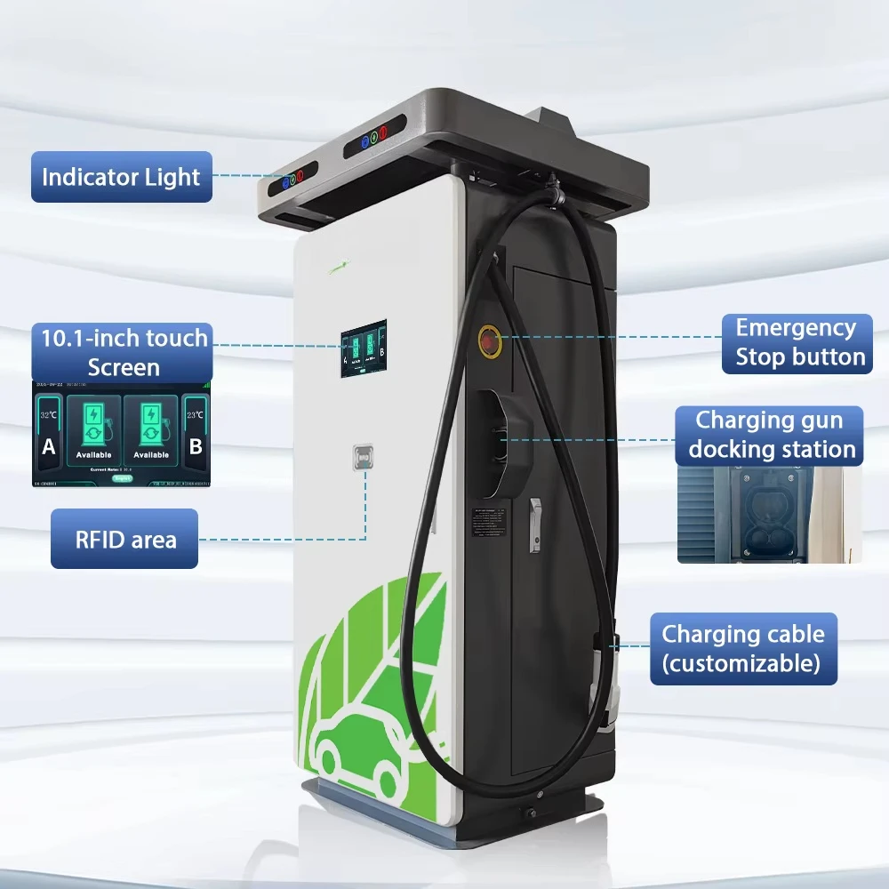 Leisn 7 Inch Screen Dc Fast Ev Charger Electric Vehicles Charging Station With Ocpp Ev Fast Charger