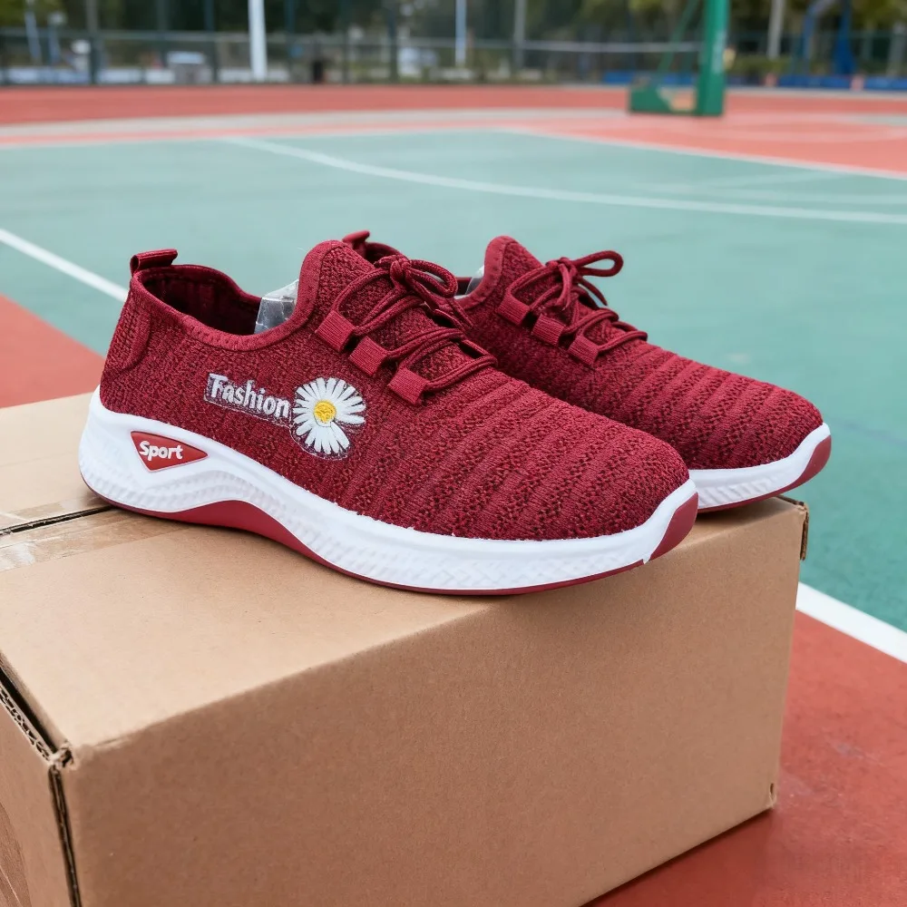 النساء أحذية تنفس سيدة شقة الصيف أحذية رياضية بيضاء تنفس أحذية امرأة الإناث شبكة أحذية رياضية النساء حذاء مسطح 2025 #1