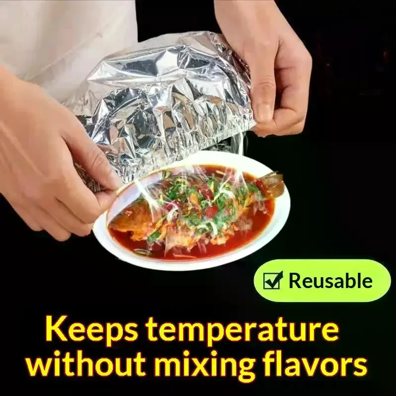 Aluminum Foil Disposable Food Covers Greaseproof Food Safe 10-50pcs for Home Baking Food Storage & Preservation