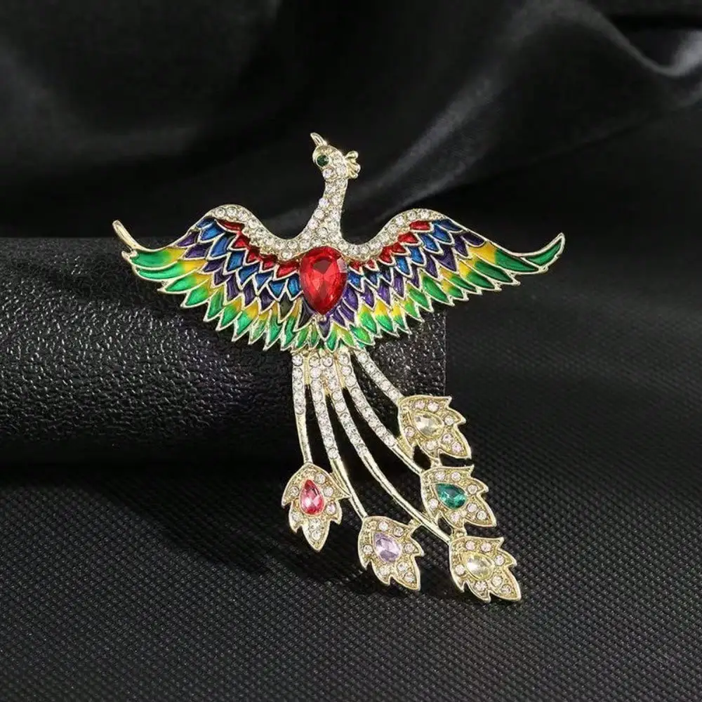 Vintage-Phoenix-Brosche mit mehrfarbiger Emaille, elegante Tier-Vogel-Brosche für Damen, Jacke, Kleid, Schal, einzigartige Geschenkidee