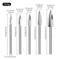 5Pcs Precise Woodworking Carve Tools Wood Carving Drill Bit Solid Carbide Root Milling Grinder Burr HSS Engraving Drill Bit Set