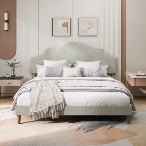 

Modern Simple Cloud Models Kids Bed for Boys Girls Home Hotel Use Soft Leather Upholstered Queen King Sizes with Massage Feature