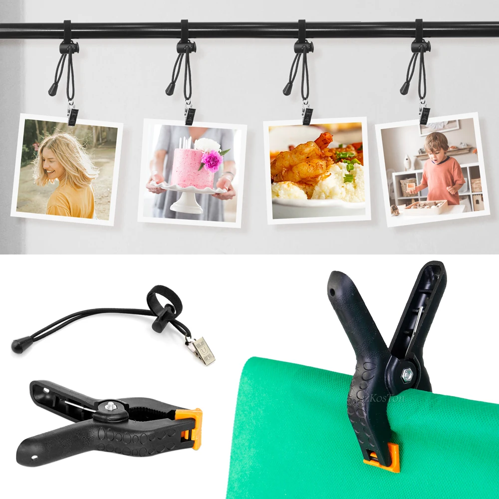 

Photographic Spring Clips and Side Clamps Fixed Backdrop Muslin Green Screen For Background Stand Photo Studio Kits