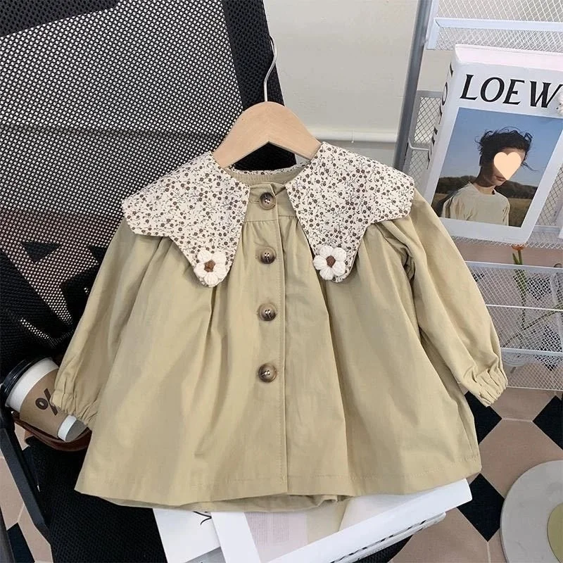 

Girls Coat Windbreak Jacket Cotton Outwear 2026 Vintage Spring Autumn Outdoor Kids Windproof Children's Clothing