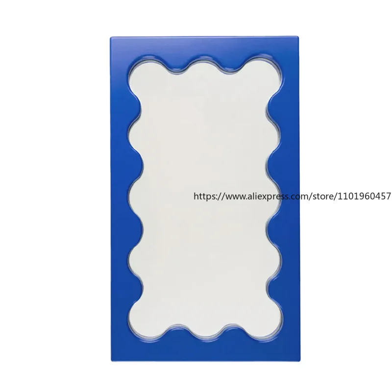 Nordic Ins-Style Rechteckige Wellenförmige Dressing Desktop Make-Up Spiegel Wand Badezimmer Schlafzimmer Eingang Spiegel
