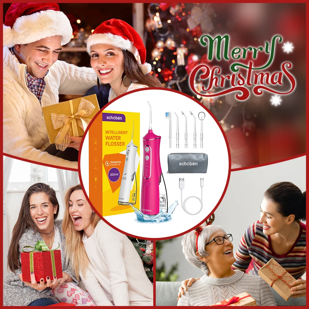 Water Dental Flosser Teeth Pick: Portable Cordless Oral Irrigator 300ML Rechargeable Travel Irrigation Cleaner IPX7 Waterproof
