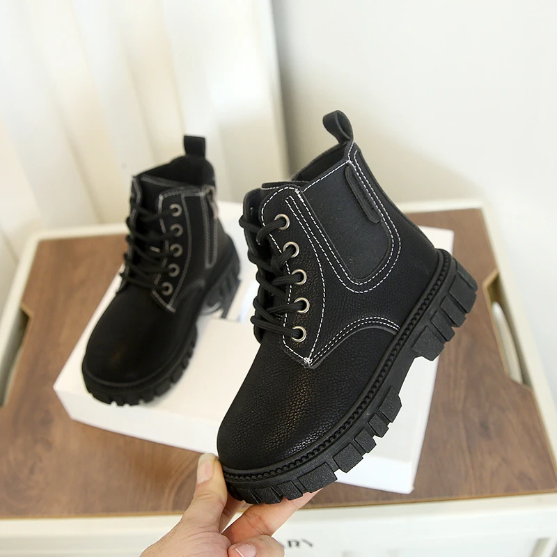 Botas cortas para niños 2025, nuevo estilo, Botas para niñas, Botas antideslizantes de suela blanda para niños, zapatos para niños, Botas para Niña
